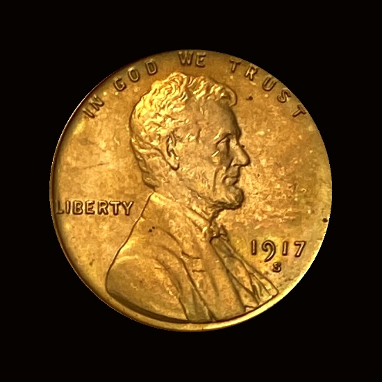 1917-S Bronze Lincoln Wheat Cent CHOICE BU