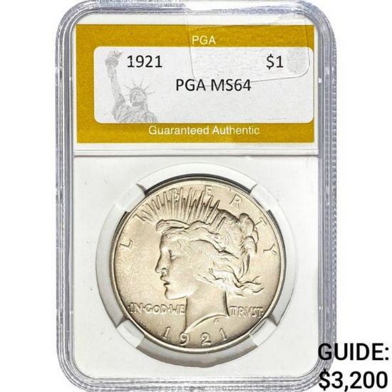 1921 Peace Dollar PGA MS64