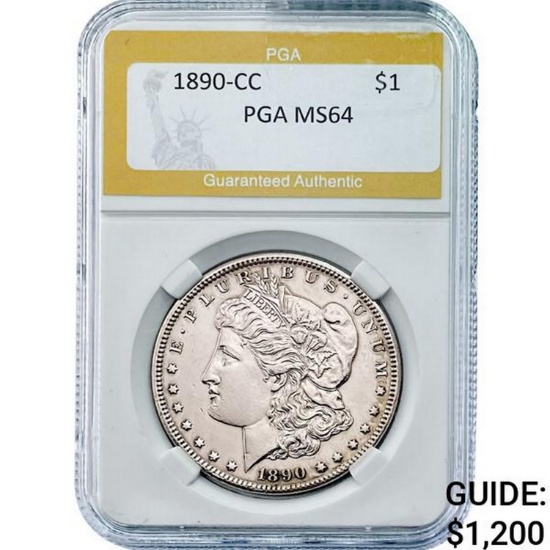 1890-CC Morgan Dollar PGA MS64
