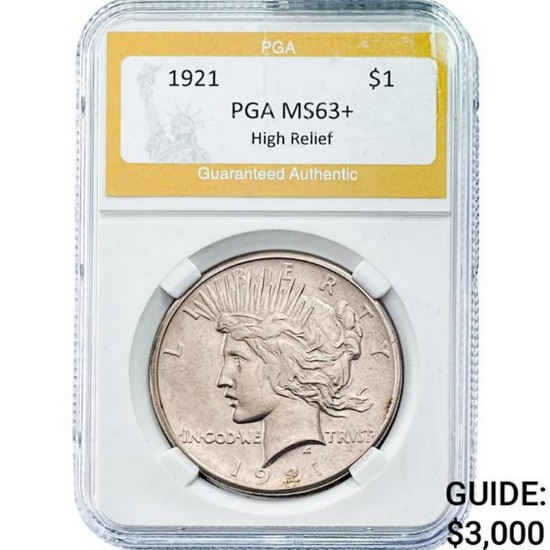 1921 Peace Dollar PGA MS63+