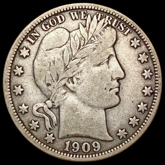 1909 Barber Half Dollar NICELY CIRCULATED