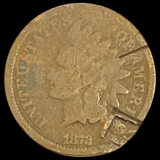 1872 Indian Head Cent NICELY CIRCULATED