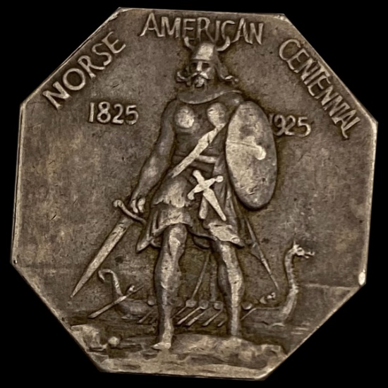 1925 Norse American Centennial Medal NEARLY UNCIR
