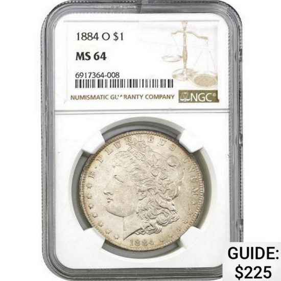 1884-O Morgan Silver Dollar NGC MS64