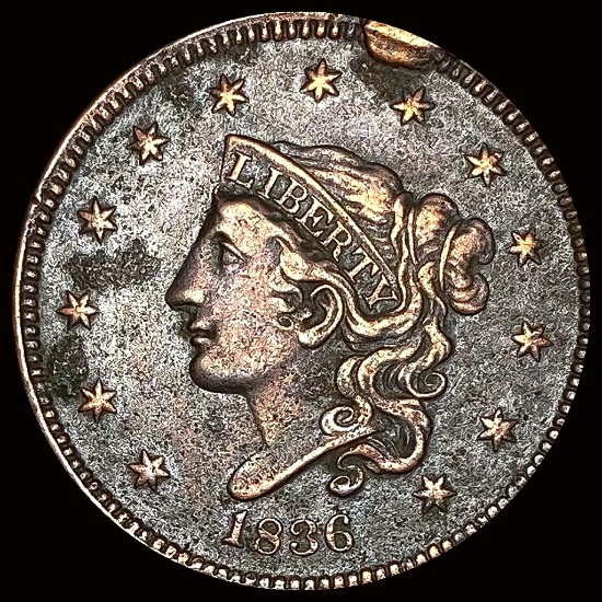 CLOSELY UNCIRCULATED 1836 Coronet Head Large Cent