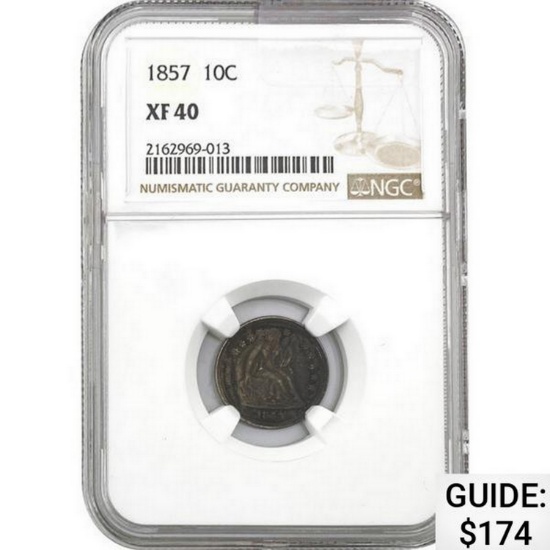 1857 Seated Liberty Dime NGC XF40