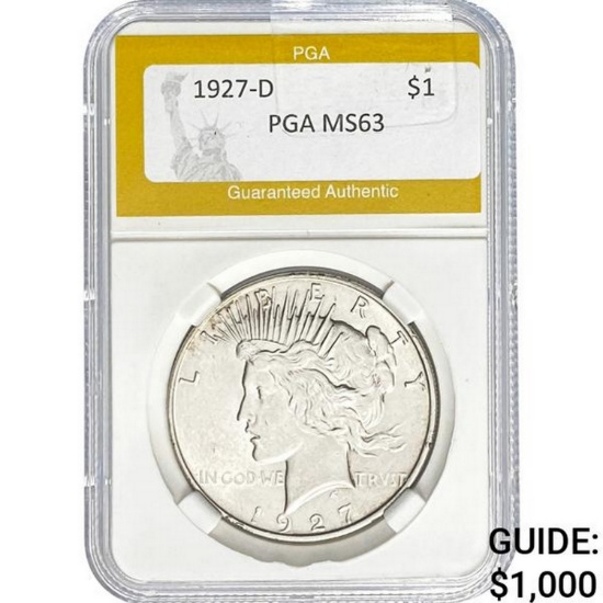 1927-D Peace Dollar PGA MS63
