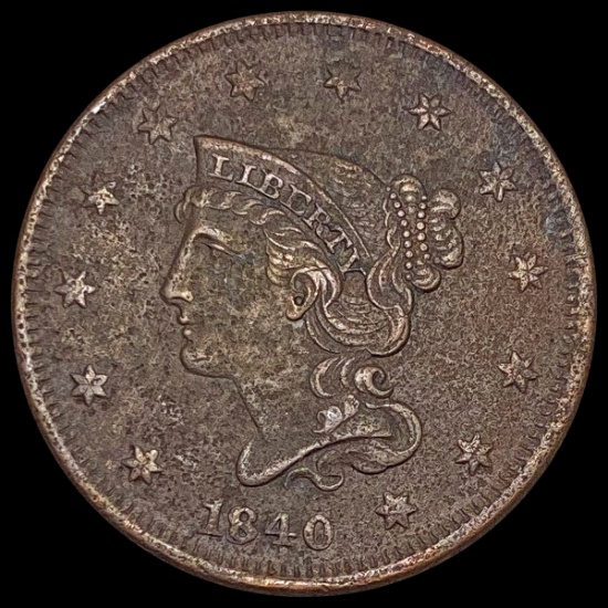 1840 Braided Hair Large Cent NEARLY UNCIRCULATED