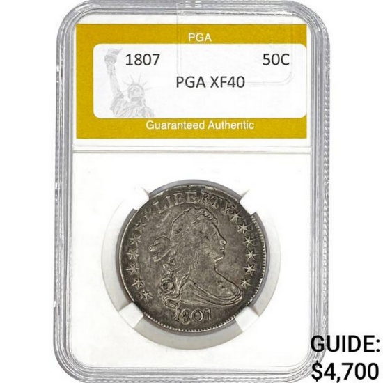 1807 50C Draped Bust Half Dollar PGA XF4