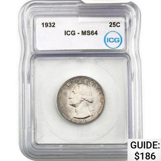 1932 Washington Quarter ICG MS64
