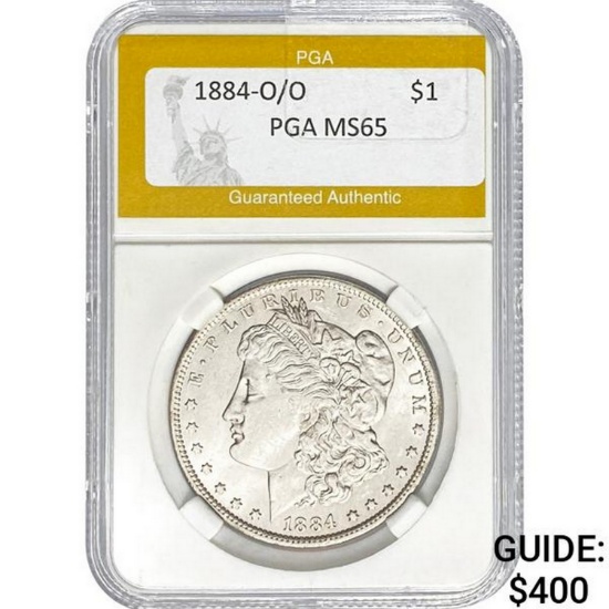 1884-O/O Morgan Silver Dollar PGA MS65