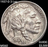1937-D 3 Leg Buffalo Nickel UNCIRCULATED