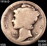 1916-D Mercury Dime NICELY CIRCULATED+