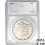 1880-O Morgan Silver Dollar SEGS MS63+