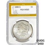 1880-S Morgan Silver Dollar PGA MS65