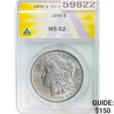 1890 Morgan Silver Dollar ANACS MS62