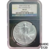 2000 American Silver Eagle NGC MS69