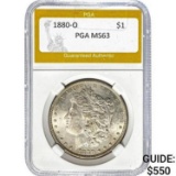 1880-O Morgan Silver Dollar PGA MS63