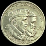 1924 Silver Huguenot-Walloon Tercentenary Half Dollar GEM BU