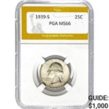 1939-S Washington Quarter PGA MS66