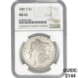 1881-S Morgan Silver Dollar NGC MS62