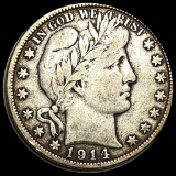 1914-S Silver Barber Half Dollar NICELY CIRCULATED