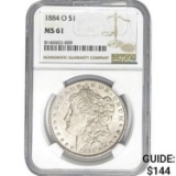 1884-O Morgan Silver Dollar NGC MS61