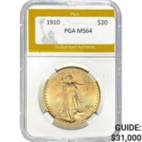 1910 $20 Saint-Gaudens PGA MS64