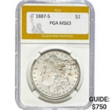 1887-S Morgan Silver Dollar PGA MS63