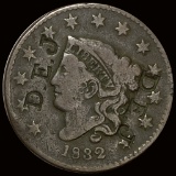 This is an 1832 Coronet Head Large Cent. LIGHTLY CIRCULATED