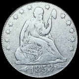 1853 Arrows Seated Liberty Silver Quarter NICELY CIRCULATED