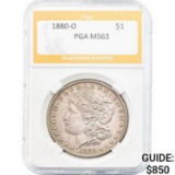 1880-O Morgan Silver Dollar PGA MS63