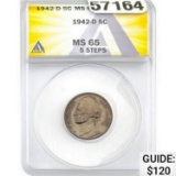 1942-D Jefferson Nickel ANACS MS65