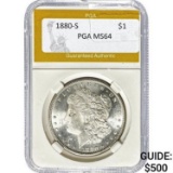 1880-S Morgan Silver Dollar PGA MS64