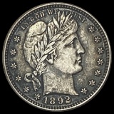 1892 Barber Quarter CHOICE AU CHOICE AU