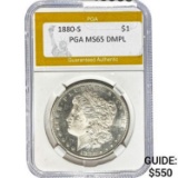 1880-S Morgan Dollar PGA MS65 DMPL