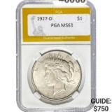 1927-D Peace Dollar PGA MS63