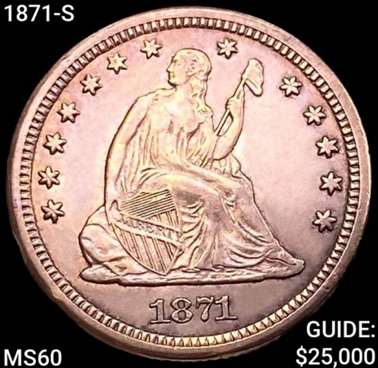 1871-S Seated Liberty Quarter UNCIRCULATED
