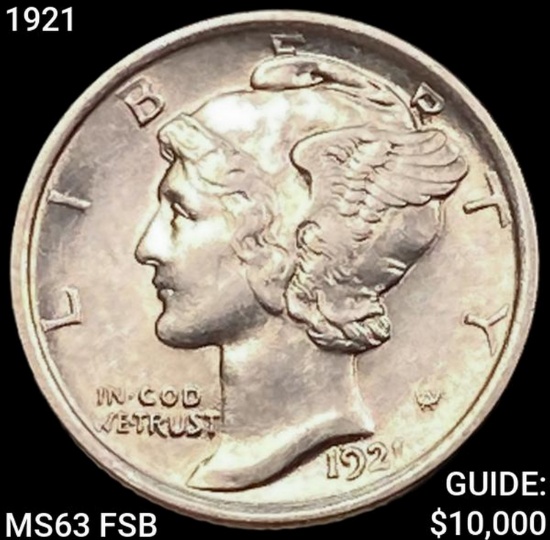 1921 Mercury Dime CHOICE BU FSB