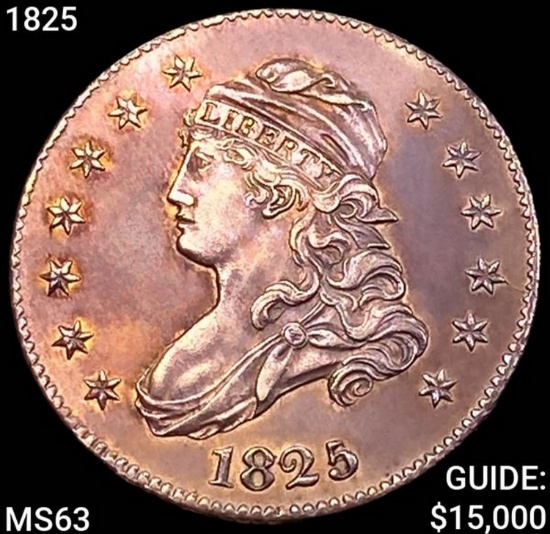 1825 Capped Bust Quarter CHOICE BU