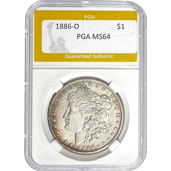 1886-O Morgan Silver Dollar PGA MS64