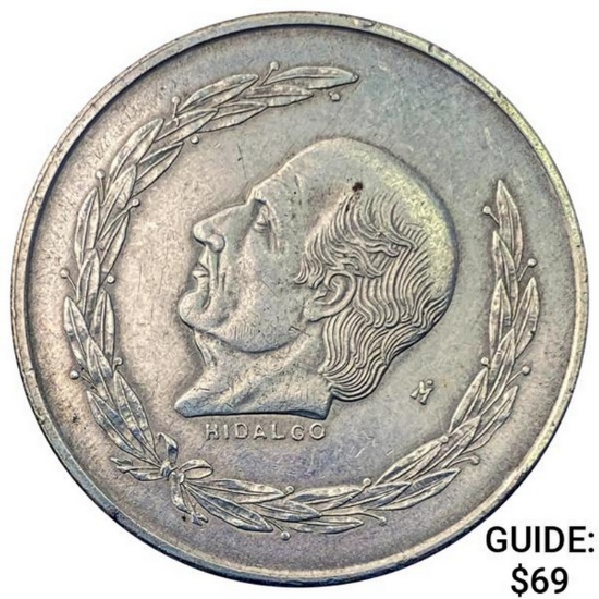 1952-M Mexico Silver 5 Peso CLOSELY UNCIRCULATED