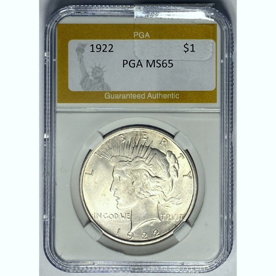 1922 $1 Peace Dollar PGA MS65