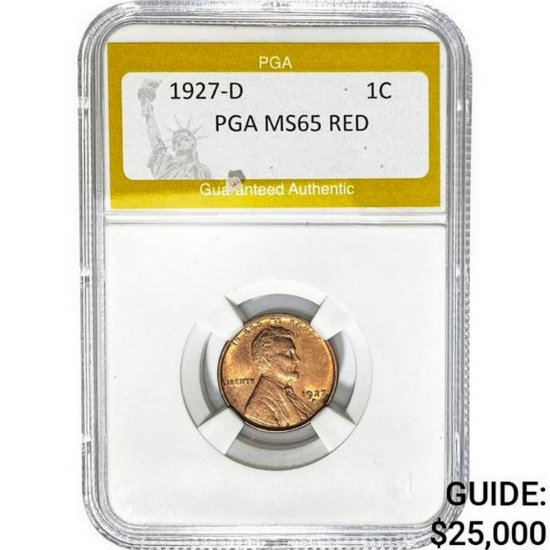 1927-D Lincoln Cent PGA MS65 RED