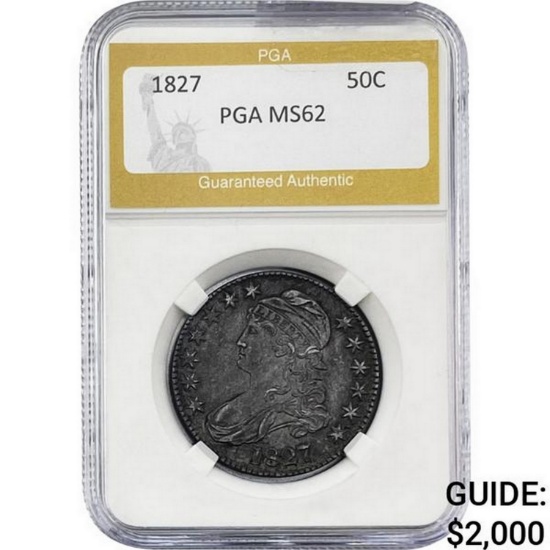 1827 Capped Bust Half Dollar PGA MS62