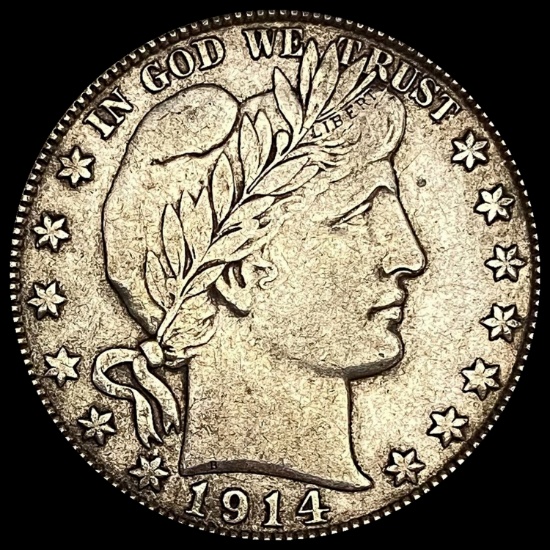 1914-S Silver Barber Half Dollar CLOSELY UNCIRCULATED