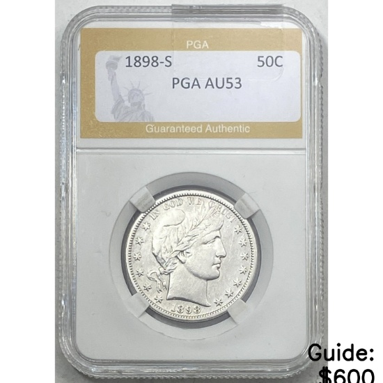 1898-S Barber Half Dollar PGA AU53
