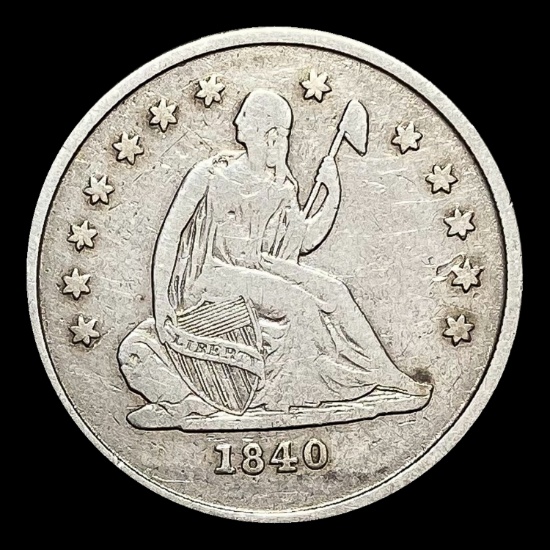 1840-O Silver Seated Liberty Quarter NICELY CIRCULATED