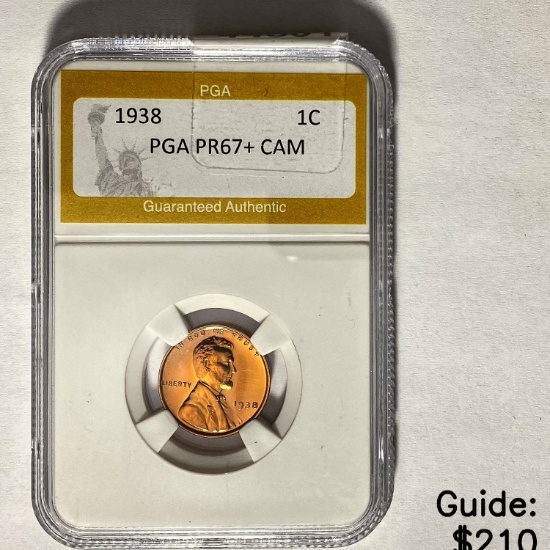 1938 1C PGA PR67+ CAM