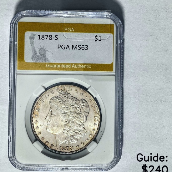 1878-S Morgan Dollar PGA MS63 SILVER